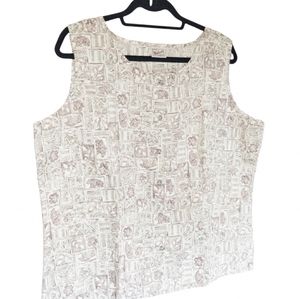 Vintage Woolrich Sleeveless 100% Cotton Cottagecore Button Up Blouse